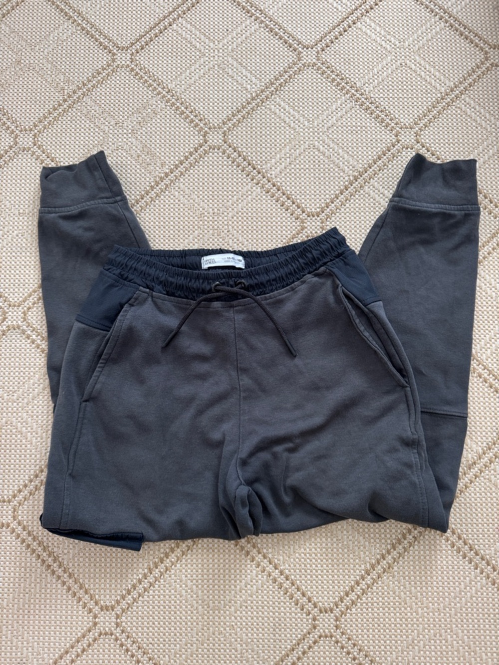 Zara Kids Charcoal Gray/Blue Drawstring Jogger Pants Boys 11-12
